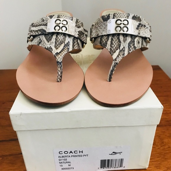 Coach: Python Alberta Print Sandals Size 10 - Picture 3 of 3